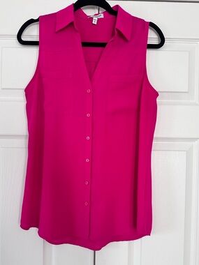 Express Sleeveless Blouse Hot Pink Size Medium